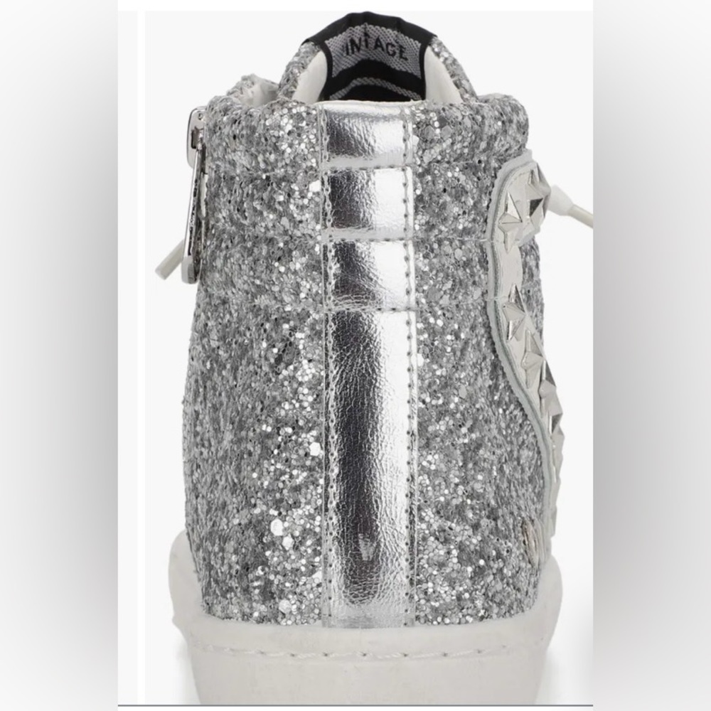 Vintage Havana Betsey High Top Sneaker Silver Glitter size 7 - Picture 3 of 9